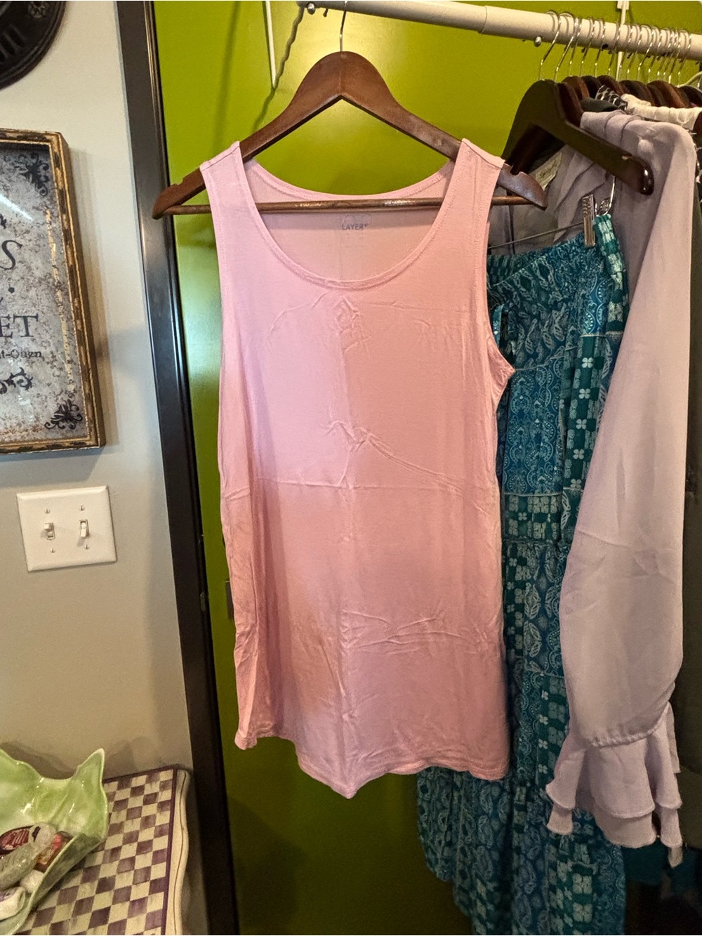 LOGO by Lori Goldstein Light Pink Scoop Neck Tank